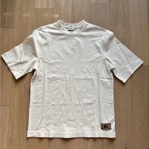 Burberry Men’s White Cotton jersey T-shirt Size Small Oversized
